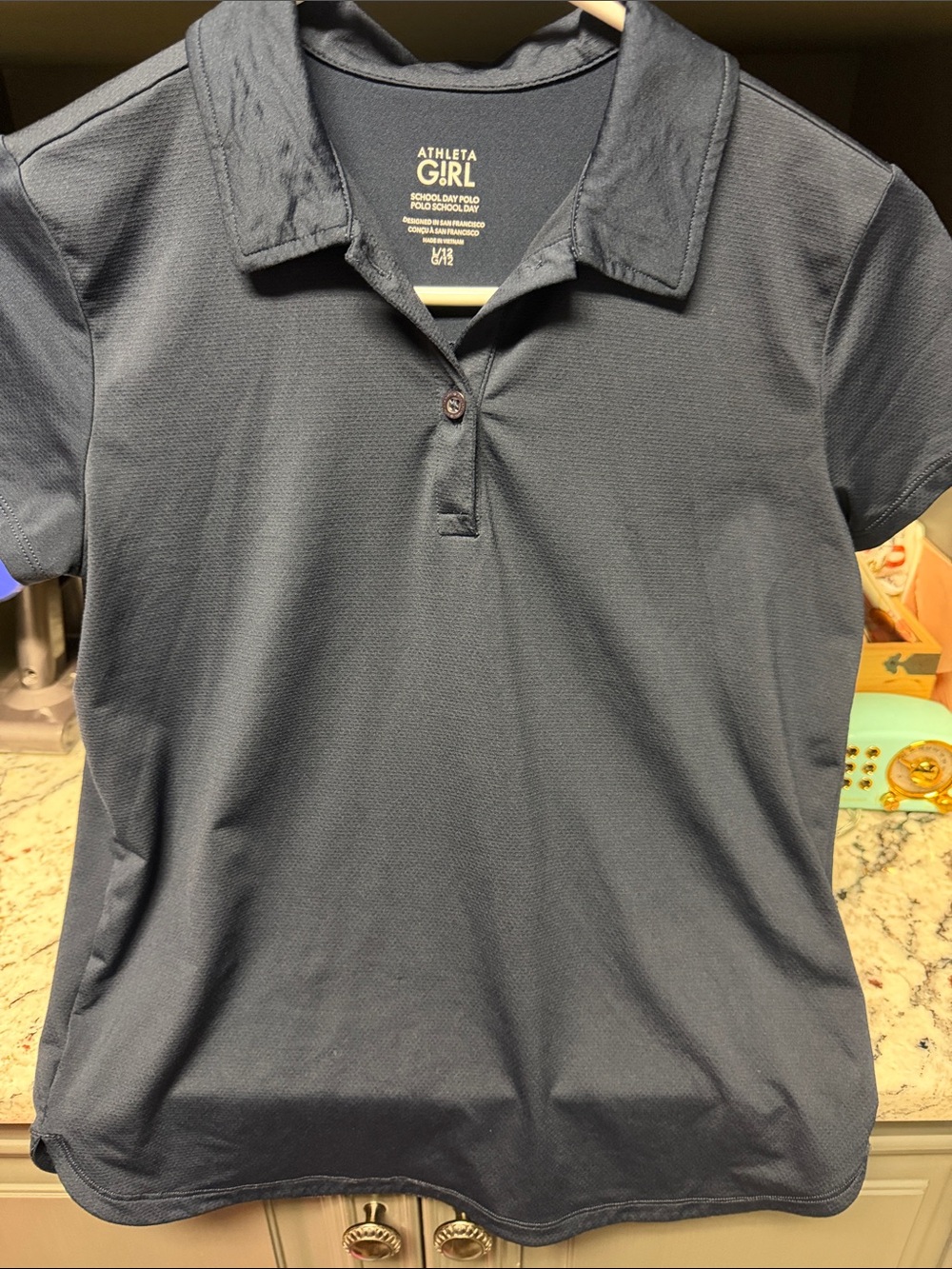 Athleta Girl Navy Short-Sleeve Polo size 12